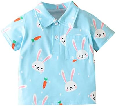 חולצה תרמית נוער פעוט בנות בנות שרוול קצר שרוול פסחא ארנב מצויר ארנב מודפס ילדים חולצת טי עם טי קרח