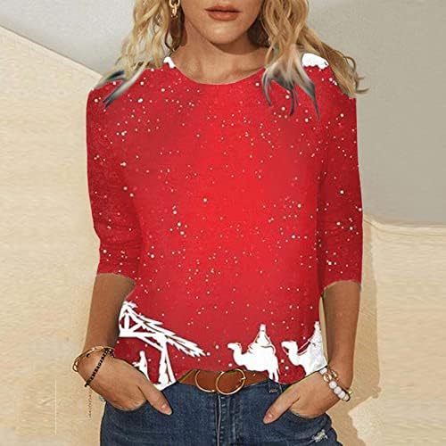 חולצות טריקו מכוערות לחג המולד מצחיק עץ חג המולד חמוד סנטה אייל אייל דפסת חולצת טריקו חולצה מזדמנת
