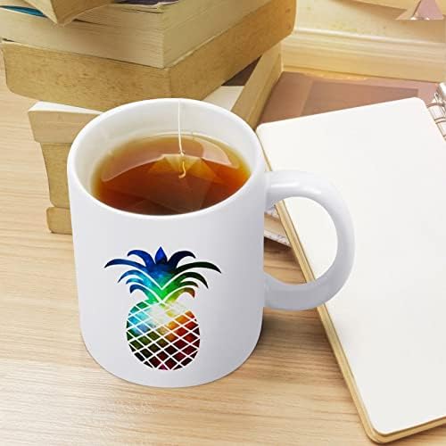 גלקסי אננס הדפסת ספל קפה כוס קרמיקה תה כוס מצחיק מתנה עם לוגו עיצוב עבור משרד בית נשים גברים-11 עוז לבן